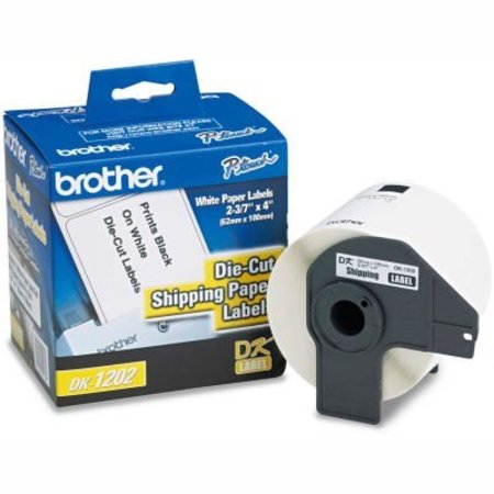 BROTHER Brother® Die-Cut Shipping Labels, 2.4" x 3.9", White, 300/Roll DK1202